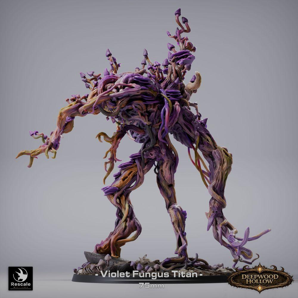 Foto do produto Tabletop 28mm Lord of the Print (LotP) 0: Figura de Fantasia: Violet Fungus Titan - Colosso de Cogumelo Violeta, Titan de Esporos, Golem de Planta, Horror da Floresta Boss-monstro (26_03_E1)