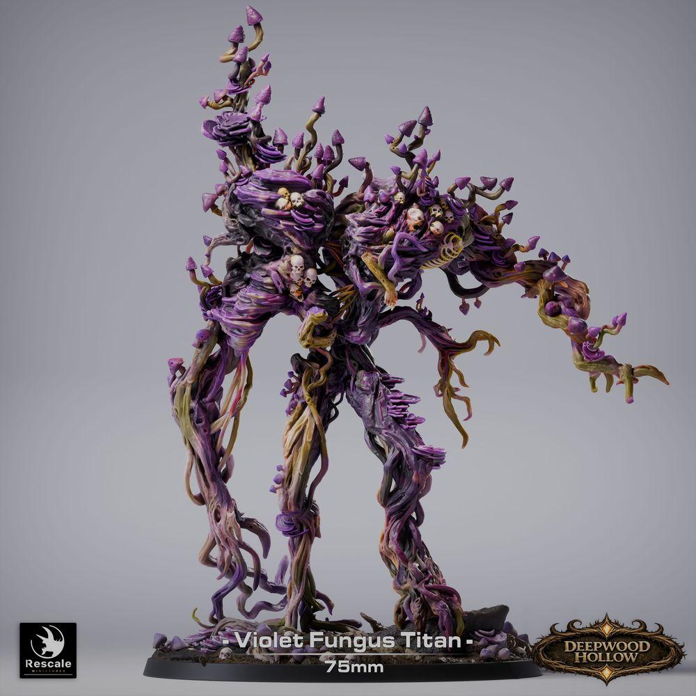 Foto do produto Tabletop 28mm Lord of the Print (LotP) 2: Figura de Fantasia: Violet Fungus Titan - Colosso de Cogumelo Violeta, Titan de Esporos, Golem Vegetal, Monstro de Terror da Floresta Boss (26_03_E1)
