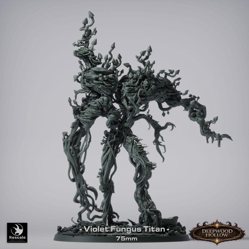 Foto do produto Tabletop 28mm Lord of the Print (LotP) 3: Figura de Fantasia: Titan Fungus Violeta - Colosso de Cogumelo Violeta, Titan de Esporos, Golem Vegetal, Monstro de Terror da Floresta Boss (26_03_E1)