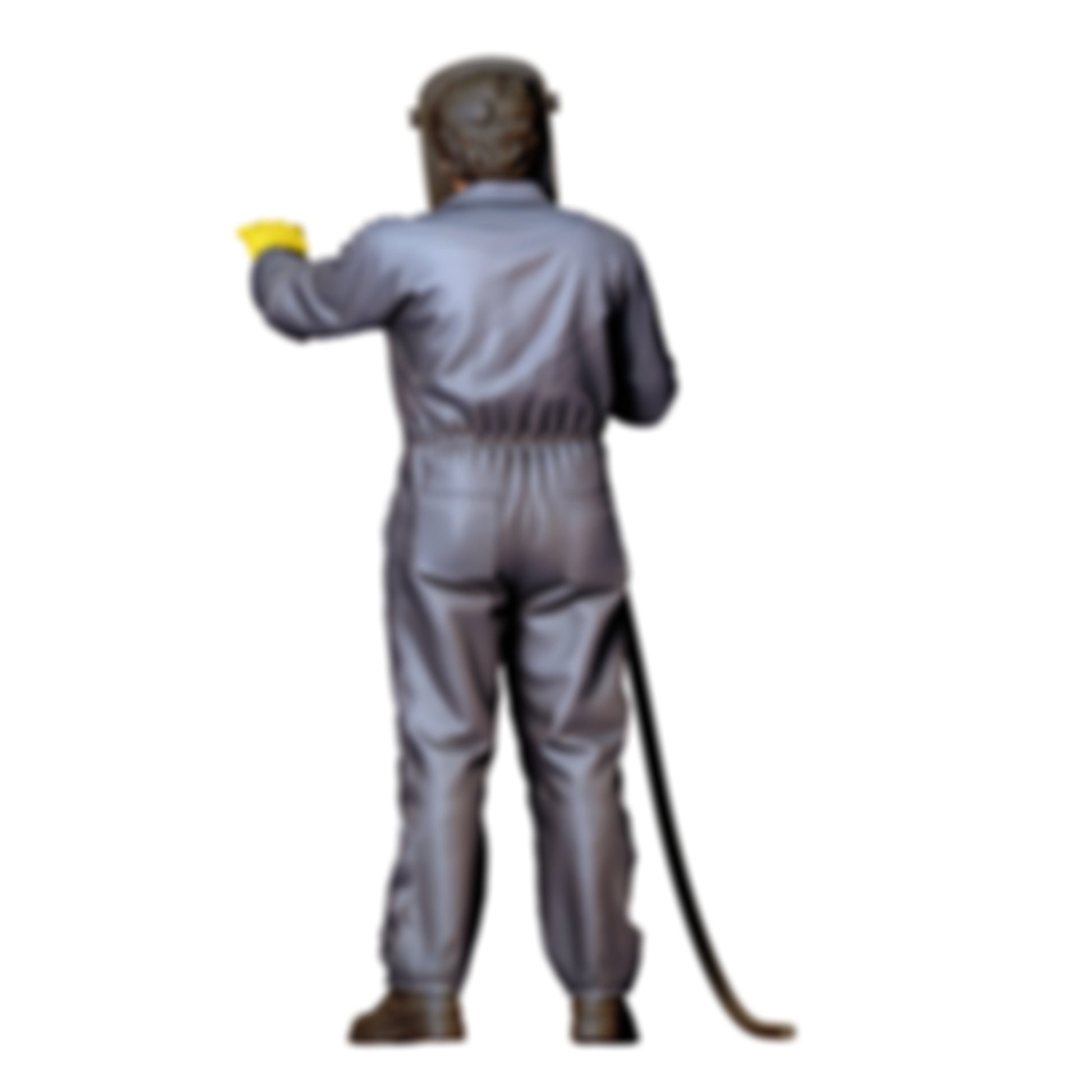 3DP Miniatures 2: Stehende Figur: Schweißer in Vollschutzanzug mit Schweißhelm & Schlauchgerät (Ref. Nr. 480)