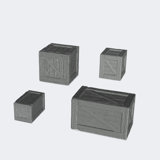Produktfoto Miniatur Möbel, Einrichtung Diorama und Modellbau  0: Lagern und Aufbewahren: 4 geschlossene Kisten