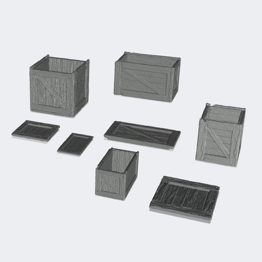 Produktfoto Miniatur Möbel, Einrichtung Diorama und Modellbau  0: Lagern und Aufbewahren: 4 Kisten mit Deckel