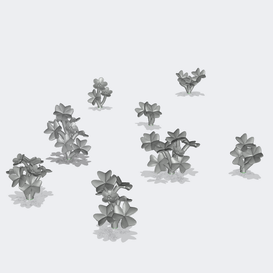Produktfoto Miniatur Möbel, Einrichtung Diorama und Modellbau  0: Pflanzen und Gewächse: 8 Klee Pflanzen - vierblättriger Glücksklee