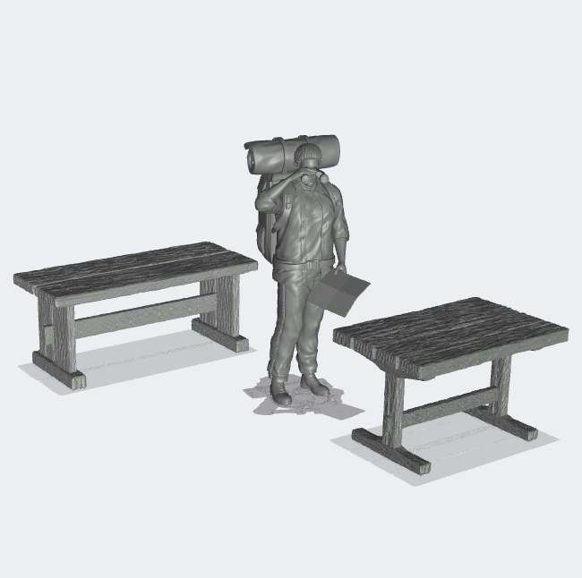 Produktfoto Miniatur Möbel, Einrichtung Diorama und Modellbau  0: Möbel und Inventar: Tisch-Set mit 2 Tischen für Wohnzimmer oder Esszimmer