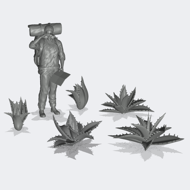 Produktfoto Miniatur Möbel, Einrichtung Diorama und Modellbau  0: Pflanzen und Gewächse: 5 Agavenpflanzen