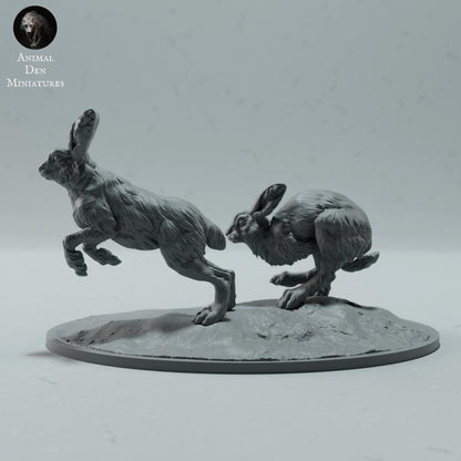 Φωτογραφία προϊόντος φιγούρας ζώου Animal Den Miniatures 4: Πολική φιγούρα ζώου: λαγοί του χιονιού - τρέχουν (23_01_16)