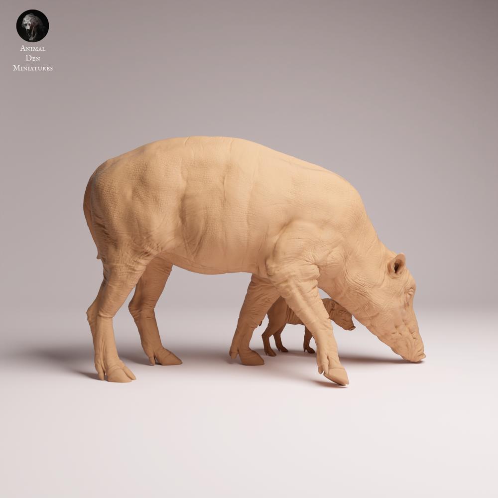 Produktový obrázek Tabletop 28mm Lord of the Print (LotP) 0: Divoká zvířecí figura: Nordsulawesi divoké prase - samice s mládětem (25_12_08)