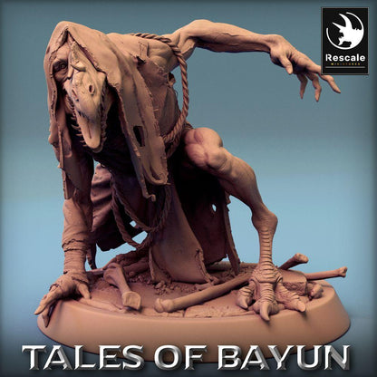 Produktová fotografie Tabletop 28mm Lord of the Print (LotP) 0: Tabletop miniatura: Kikimora Ghoul, plížící se kultista krkavce, bažinný čaroděj, strážce kostí, dungeonový boss (24_01_E1)