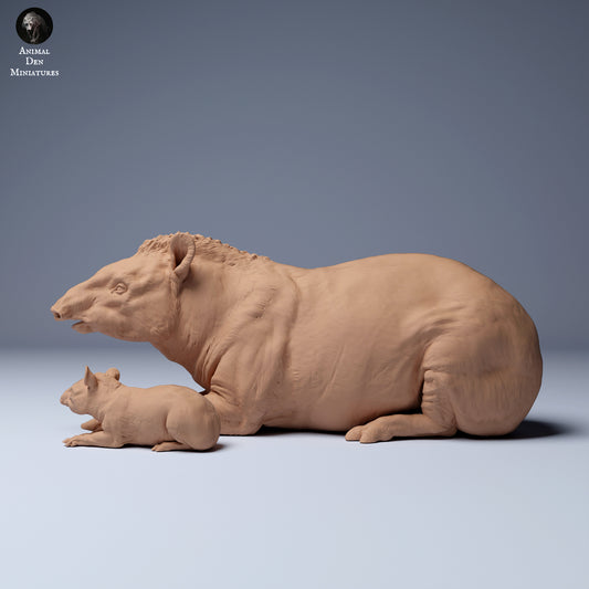 Produktfoto Tier Figur Diorama, Modellbau: 0: Tapir Mutter und Jungtier liegend: Tiere aus Südamerika