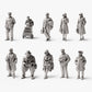 Figure storiche di stazione e ferrovia - 10 figure in resina non dipinte in panoramica aperta
