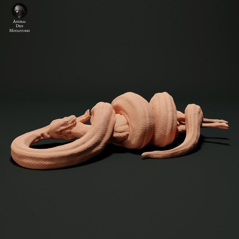Produktfoto Tierfigur Animal Den Miniatures 0: Reptilien Tierfigur: Dunkler Tigerpython - frisst einen Muntjak (23_05_11)