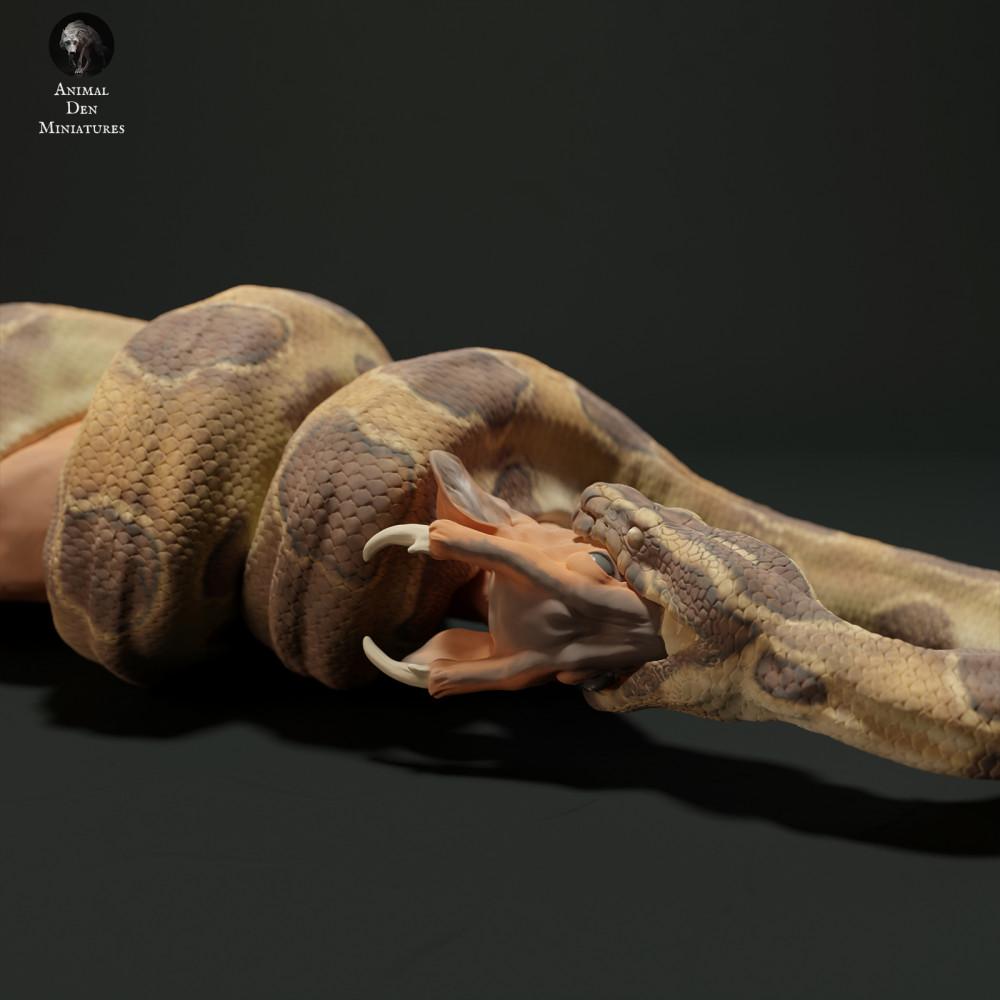 Produktfoto Tierfigur Animal Den Miniatures 2: Reptilien Tierfigur: Dunkler Tigerpython - frisst einen Muntjak (23_05_11)