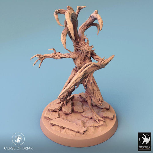 Produktfoto Tabletop 28mm Lord of the Print (LotP) 0: Fantasy Figur: Baumwesen Waldwächter im Angriff, Pflanzen-Golem, Woodfey Attack (24_07_A1)