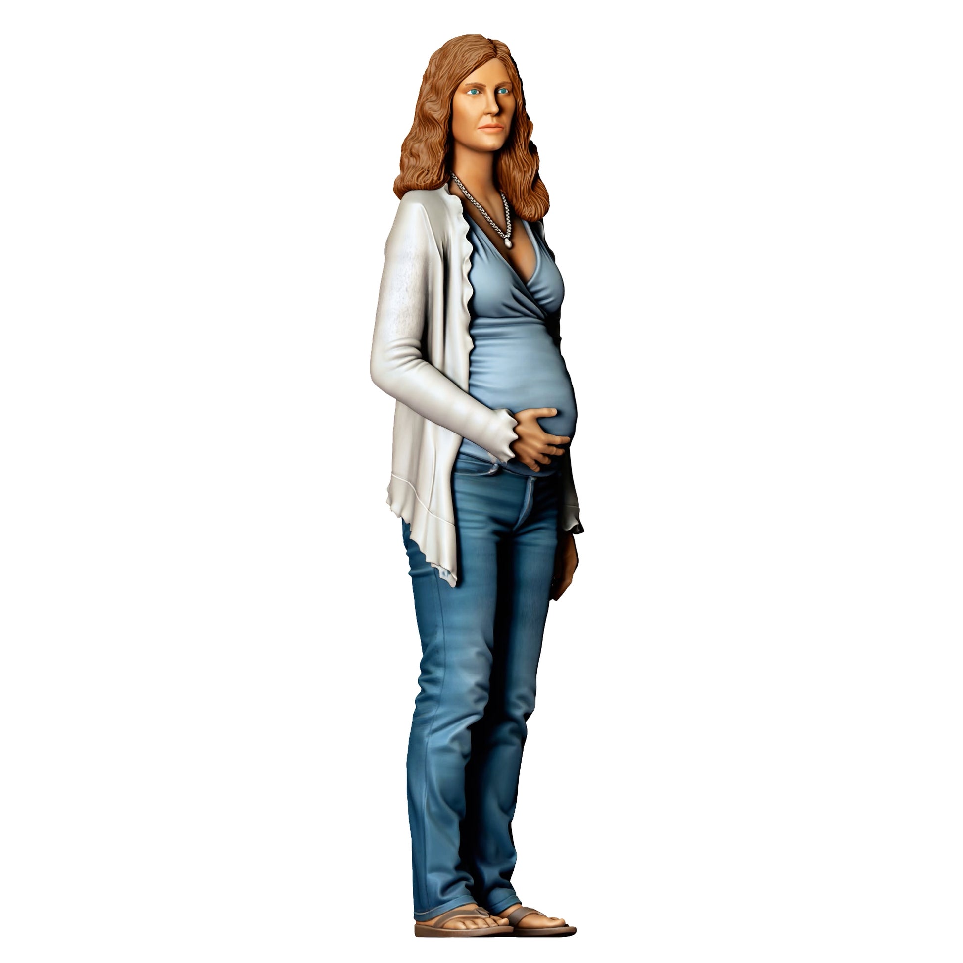 Stehende Figur: Frau mit Hand am Bauch (Ref. Nr. 509) - Designer-Farbdarstellung
