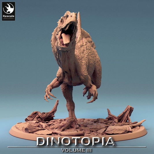 Produktfoto Tabletop 28mm Lord of the Print (LotP) 0: Tabletop Miniatur: Raubsaurier Concavenator, Dino-Monster im Lauf, brüllendes Bossmonster für Wargame und Skirmish (24_06_C4)