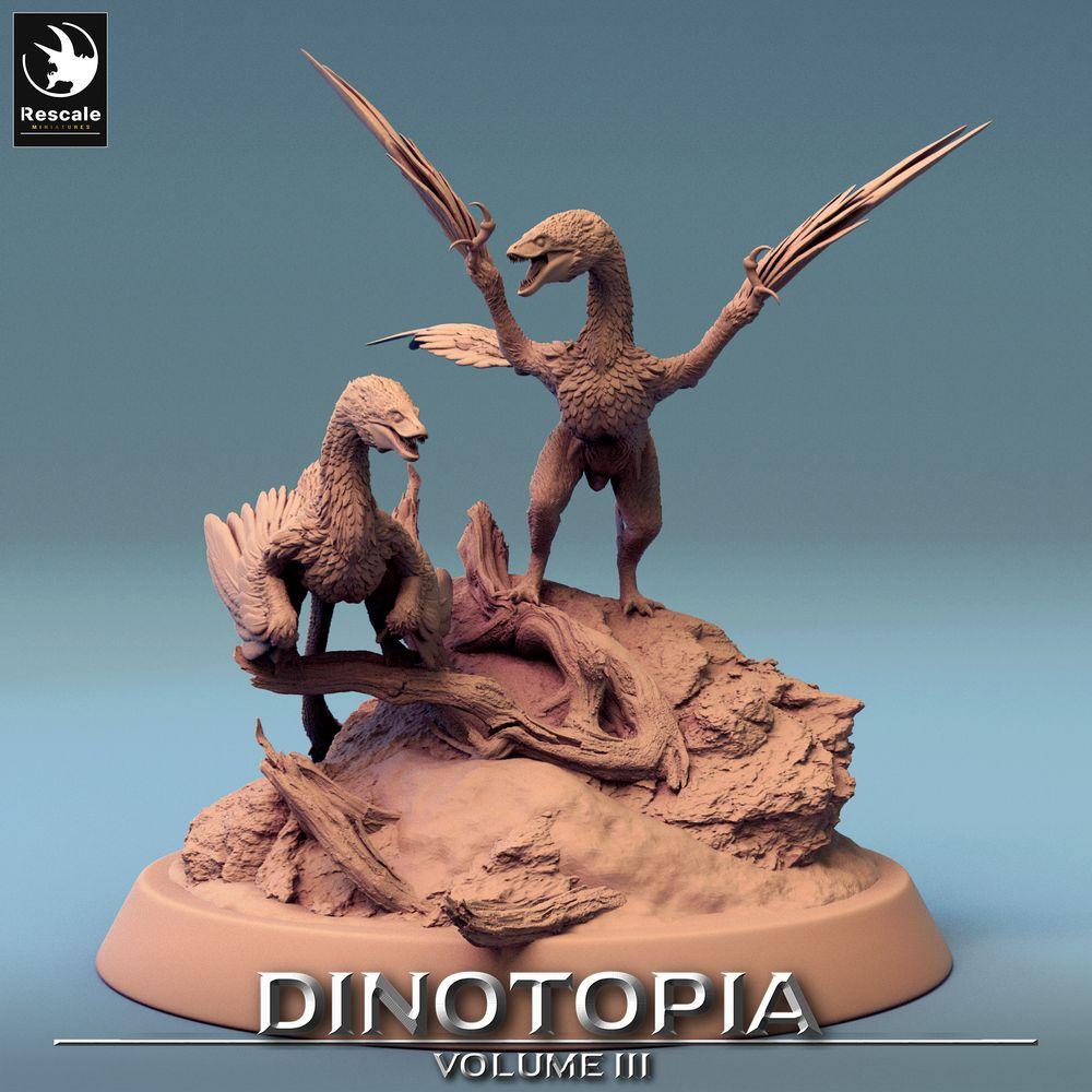 Mini Raptor Dinosair Miniatura do tabletop: Microraptor Raptor, dinozaur z piórami, czający ...