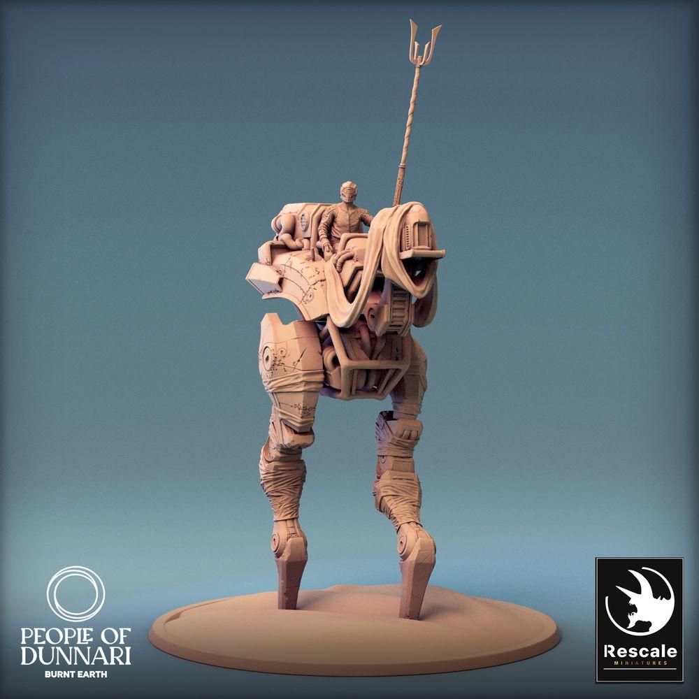 Produktfoto Tabletop 28mm Lord of the Print (LotP) 0: Tabletop Miniatur: Nomaden-Lancier auf Schreitbestie, Wüstenreiter, Scout Rider, Tech-Kavallerie (24_03_B3)