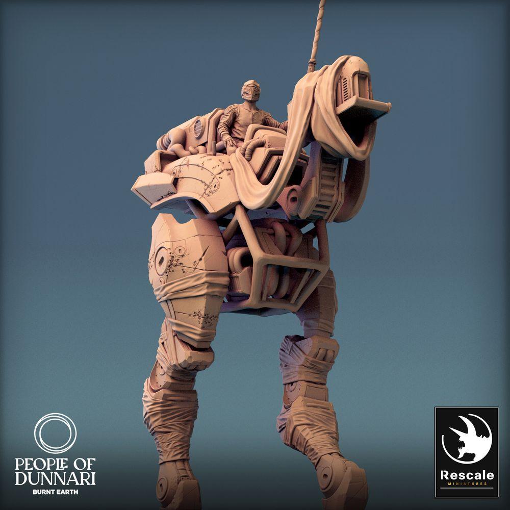 Produktfoto Tabletop 28mm Lord of the Print (LotP) 0: Tabletop Miniatur: Nomaden-Lancier auf Schreitbestie, Wüstenreiter, Scout Rider, Tech-Kavallerie (24_03_B3)