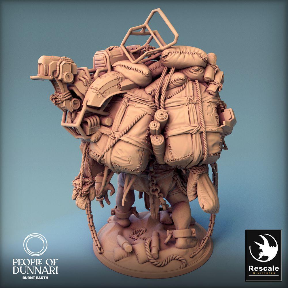 Produktfoto Tabletop 28mm Lord of the Print (LotP) 0: Tabletop Miniatur: Zweiköpfiger Oger Ettin - Packriese, postapokalyptischer Schrottsammler mit Kettenwaffen (24_03_I2)