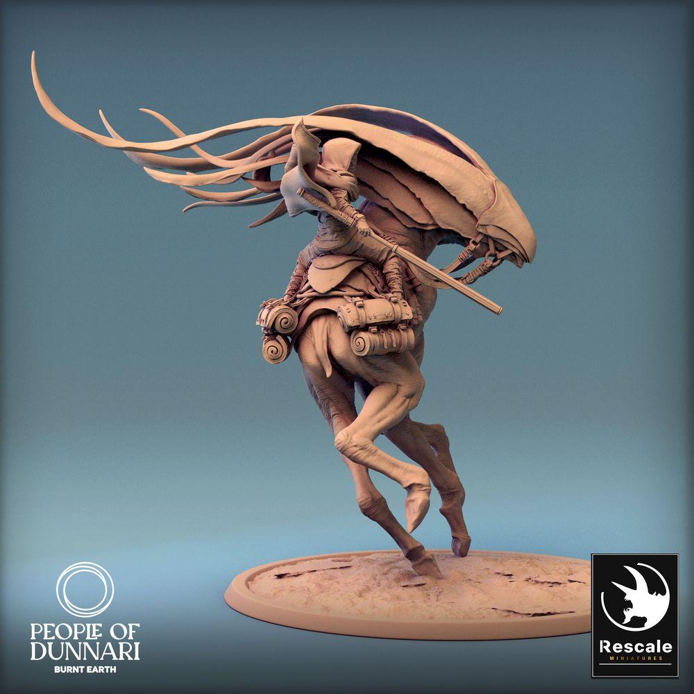 Produktfoto Tabletop 28mm Lord of the Print (LotP) 0: Tabletop Miniatur: Wüstenreiter auf Sandschreiter, Nomadenkavallerist mit Speer, Wüstenscout (24_03_A2)