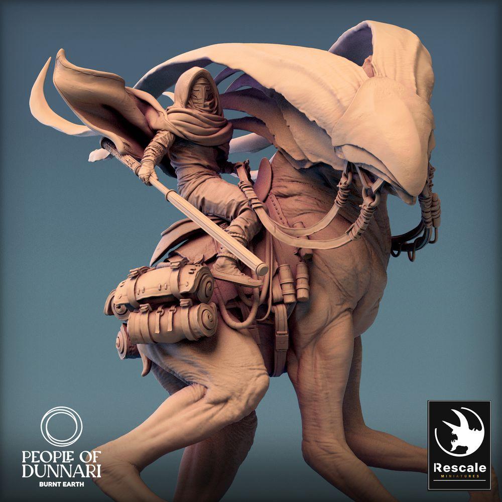 Produktfoto Tabletop 28mm Lord of the Print (LotP) 0: Tabletop Miniatur: Wüstenreiter auf Sandschreiter, Nomadenkavallerist mit Speer, Wüstenscout (24_03_A2)