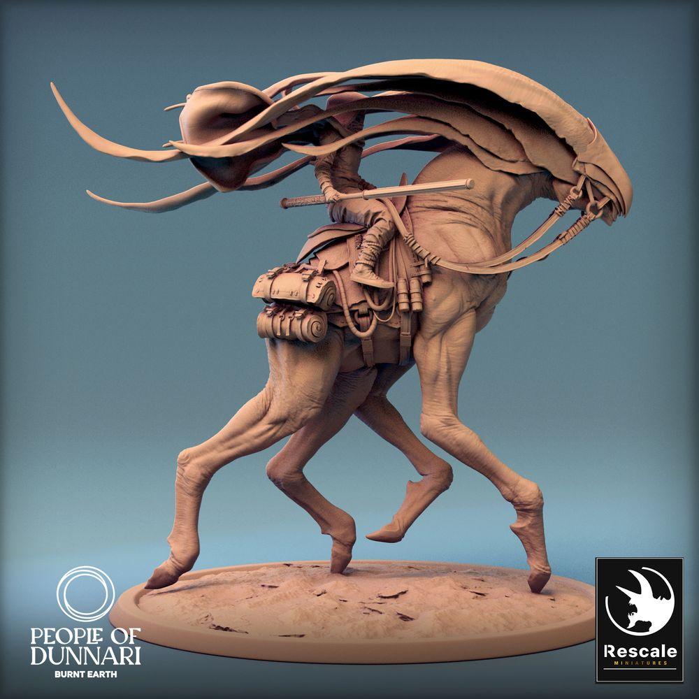 Produktfoto Tabletop 28mm Lord of the Print (LotP) 0: Tabletop Miniatur: Wüsten-Nomaden Bestienreiter, leichter Kavallerie-Scout Skirmisher mit Säbel (24_03_A3)