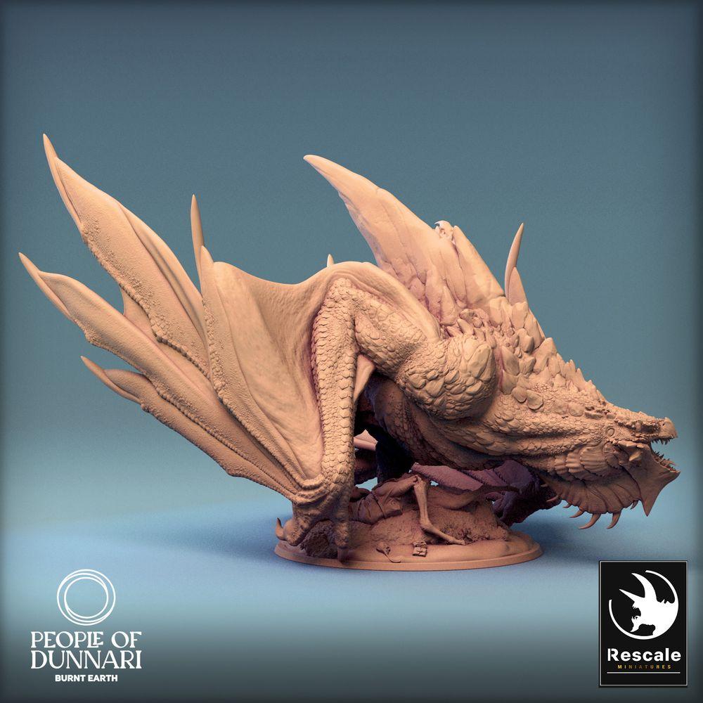Produktfoto Tabletop 28mm Lord of the Print (LotP) 0: Tabletop Miniatur: Dunnari Wyvern - lauernde Drachenbestie, Wyrm / Drache, Bossmonster (24_03_K3)