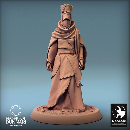 Produktfoto Tabletop 28mm Lord of the Print (LotP) 0: Tabletop Miniatur: Verschleierter Kultist, Wüstenpriester, Mystiker und Ritualist - Dunnari Zahra Alnu (24_03_H12)