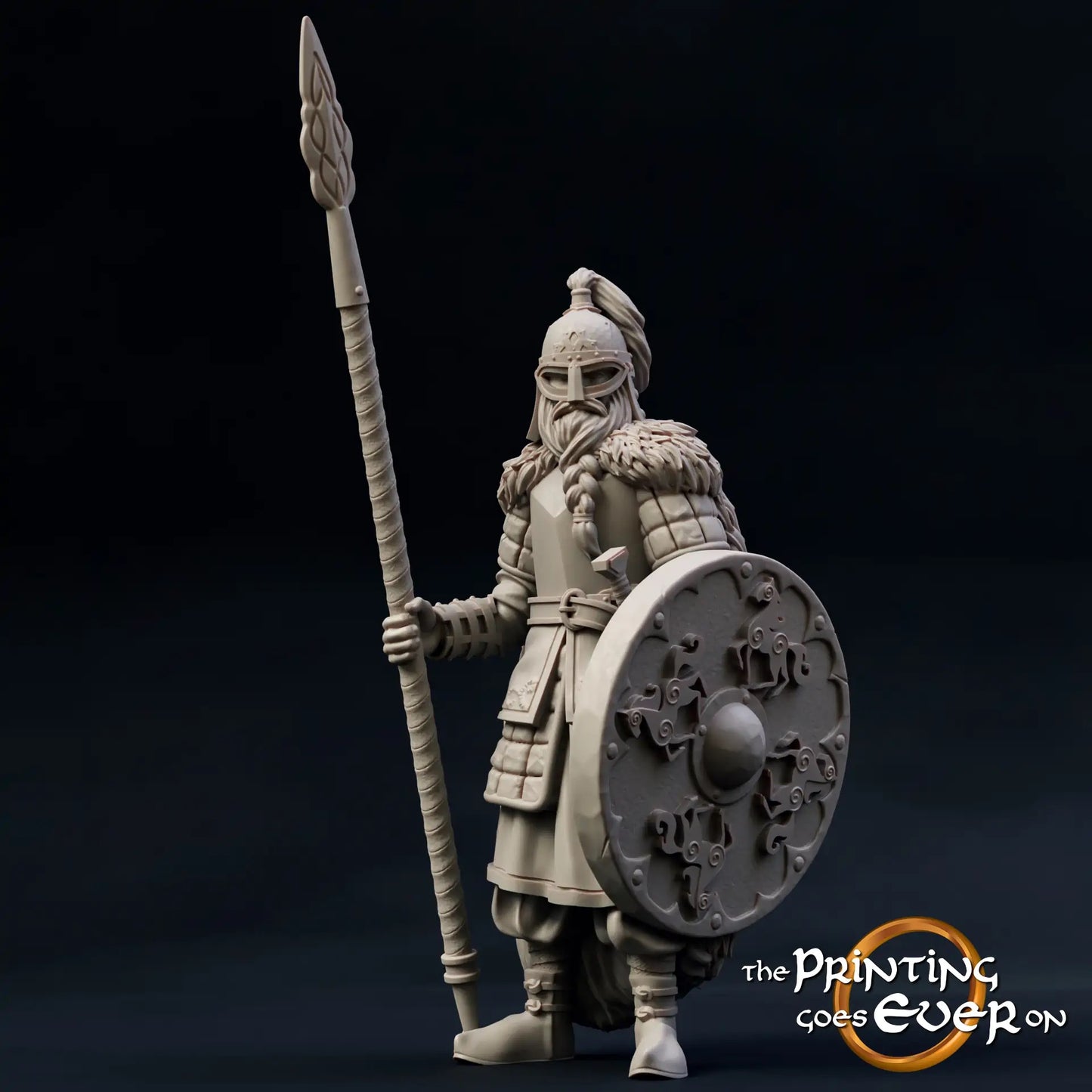 Produktfoto mittelalterliche historische Figur 75mm Scale The Printing Goes Ever On (TPGEO)  0: Mittelalterliche Ritter Figuren Speerkämpfer B - 75mm Modelle - Krieger der Mark