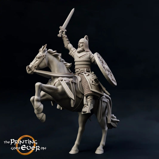 Produktfoto mittelalterliche historische Figur 75mm Scale The Printing Goes Ever On (TPGEO)  0: Mittelalterliche Figuren Ritter Wächter A Reiter Königliche Familie