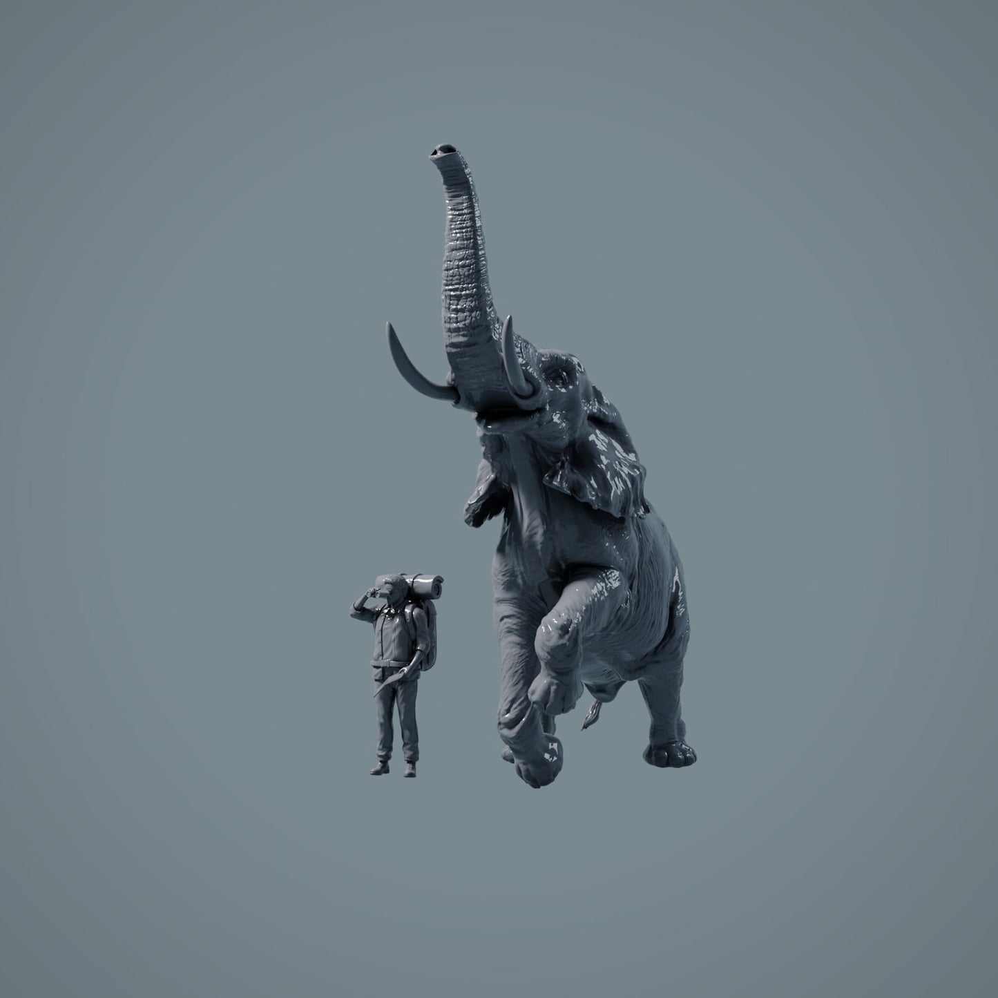 Elefante Africano Macho em Pé - Animais da Savana (Ref 23_02_03)