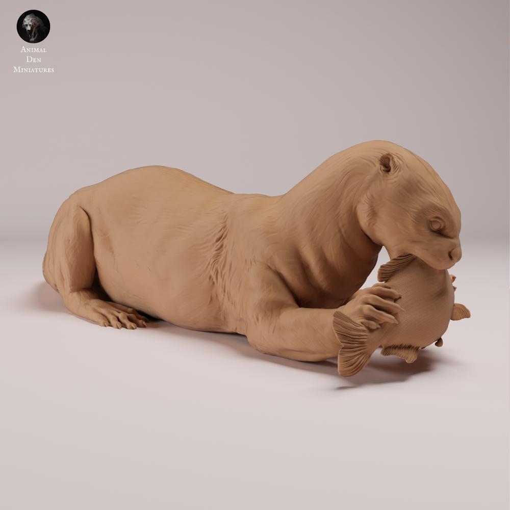 Produktfoto Tierfigur Animal Den Miniatures 1: Wildtier Tierfigur: Riesenotter - fressend (26_08_03)