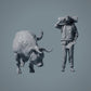 Figura di animale da fattoria: Toro pascolante - Red Devon Bull (a033)