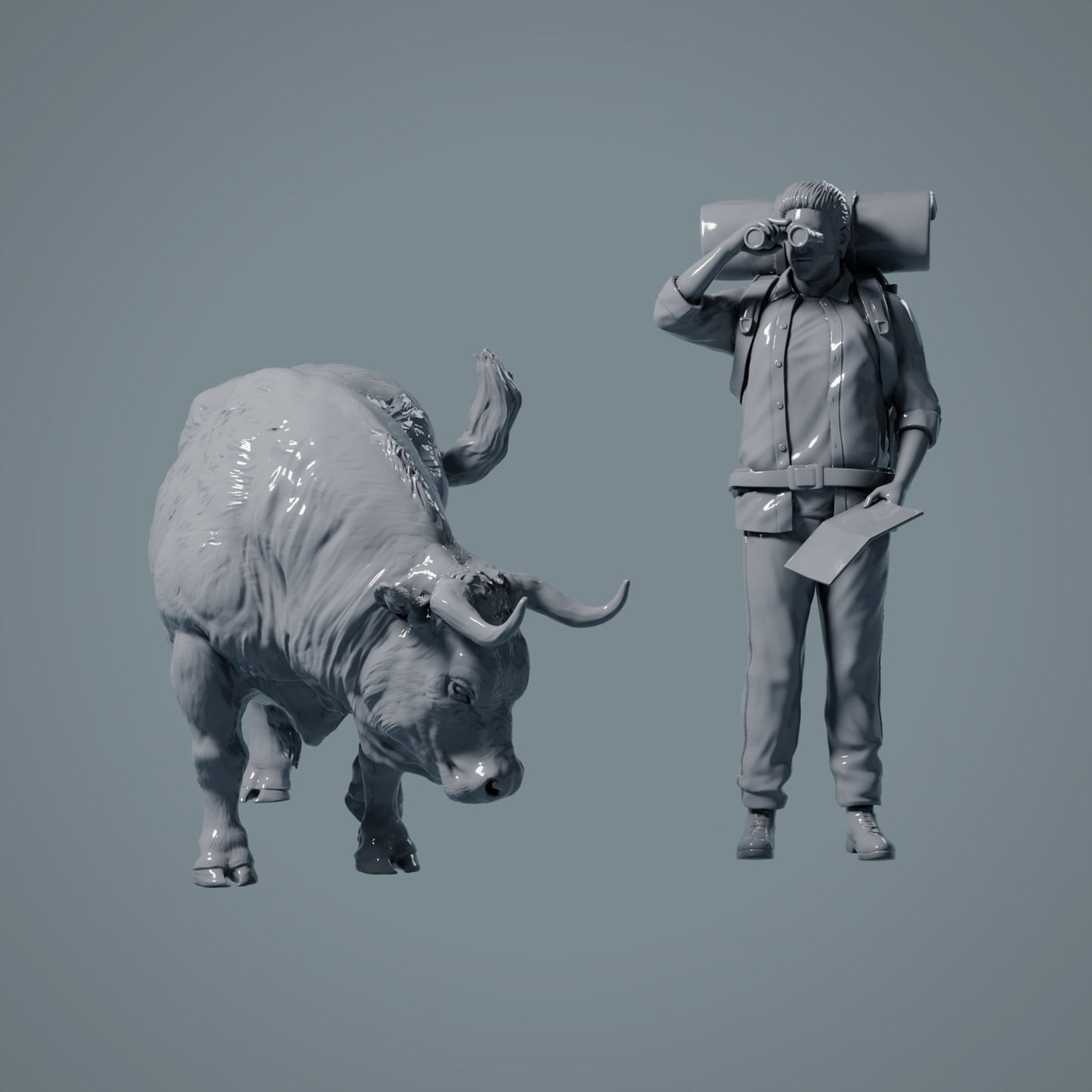 Figura di animale da fattoria: Toro pascolante - Red Devon Bull (a033)