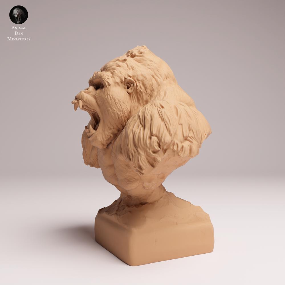 Produktfoto Tierfigur Animal Den Miniatures 1: Gorilla Tierfigur: Östlicher Flachlandgorilla - aggressiver Silberrücken als Büste (25_07_19)
