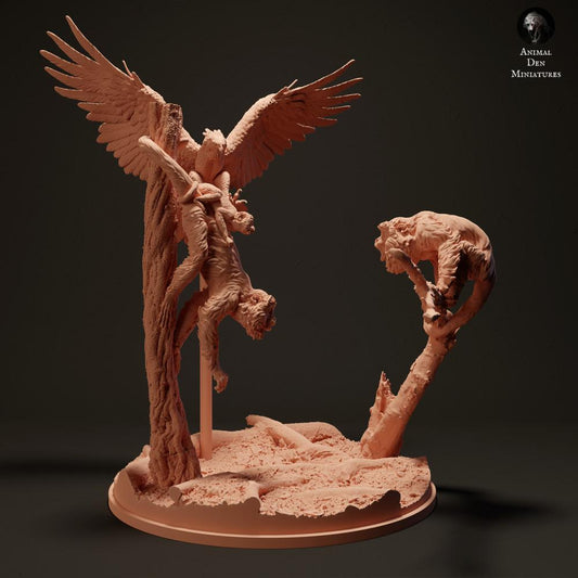 Φωτογραφία προϊόντος φιγούρα ζώου Animal Den Miniatures 0: Φιγούρα ζώου ζούγκλας: Αετός άρπυια - κυνηγά κόκκινους αλουάτες (23_06_08)