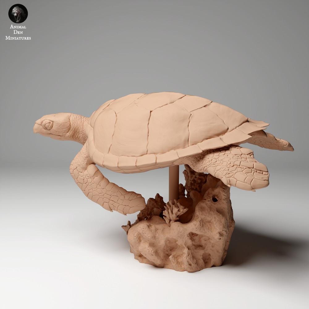 Produktfoto Tierfigur Animal Den Miniatures 0: Meerestier Tierfigur: Echte Karettschildkröte - schwimmend (24_05_03)