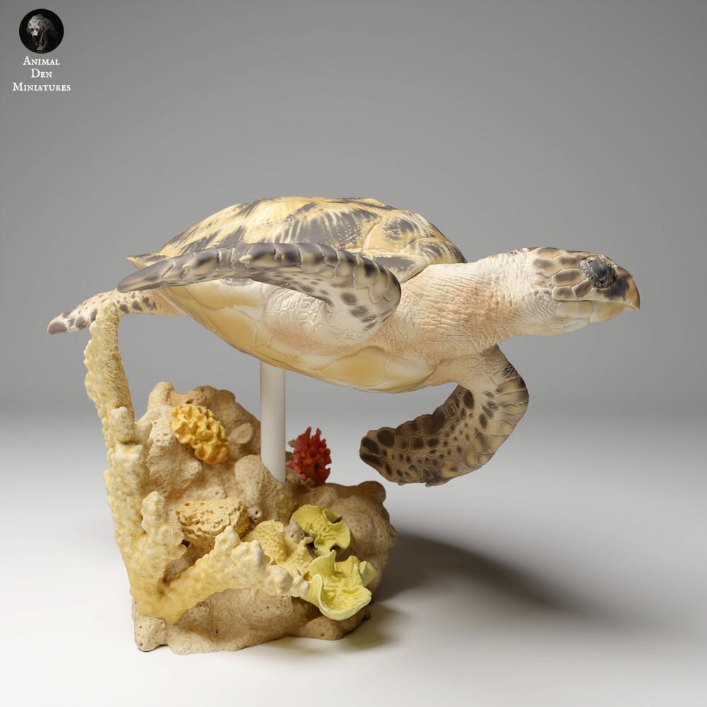 Produktfoto Tierfigur Animal Den Miniatures 2: Meerestier Tierfigur: Echte Karettschildkröte - schwimmend (24_05_03)