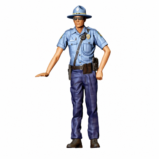Stehende Figur: Polizist mit Hut & Dienstgürtel (Ref. Nr. 502) - farbige Einzelansicht