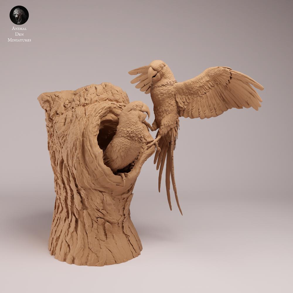 Produktfoto Tierfigur Animal Den Miniatures 2: Dschungel Tierfigur: Hyazinth-Aras im Nest (26_08_06)