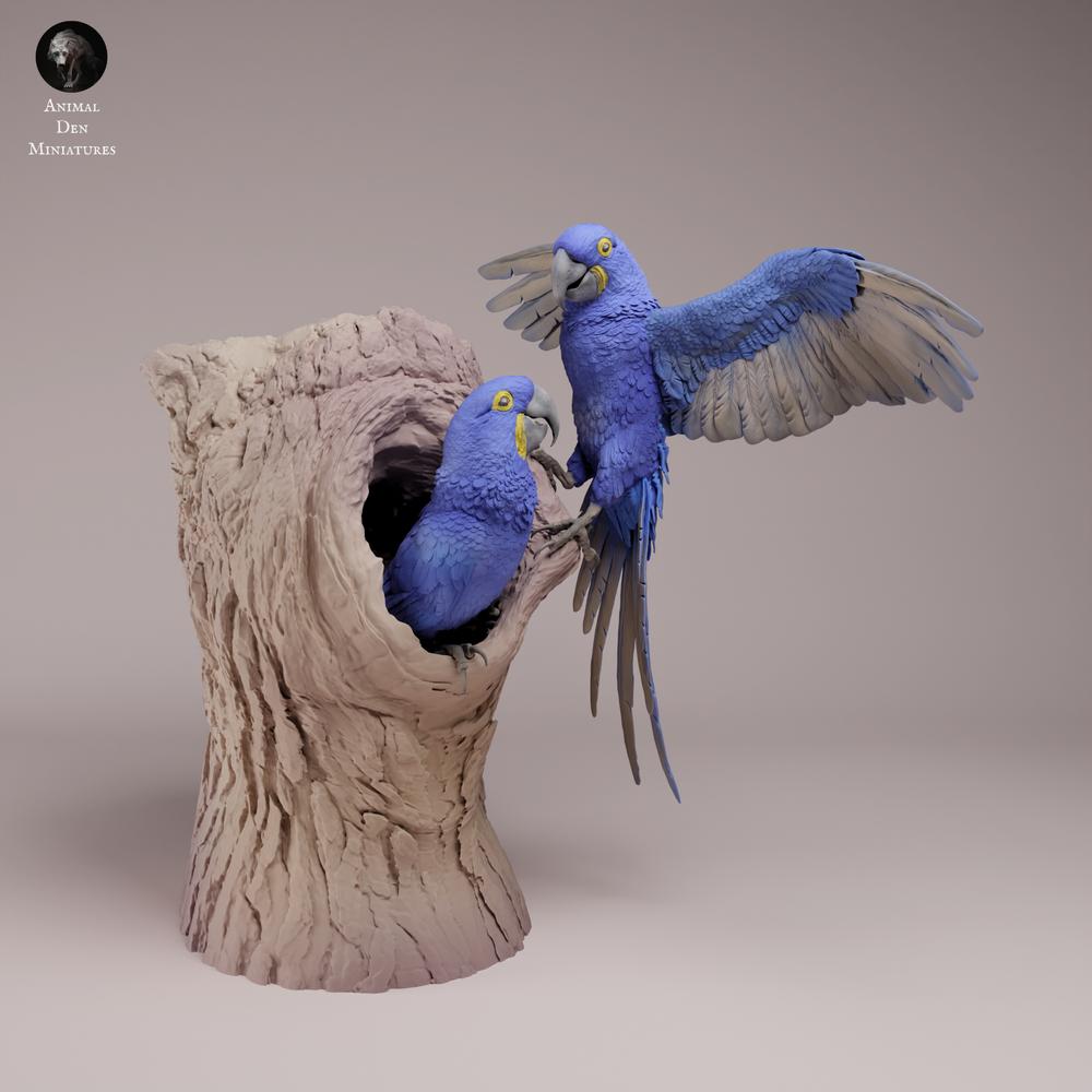 Produktfoto Tierfigur Animal Den Miniatures 3: Dschungel Tierfigur: Hyazinth-Aras im Nest (26_08_06)