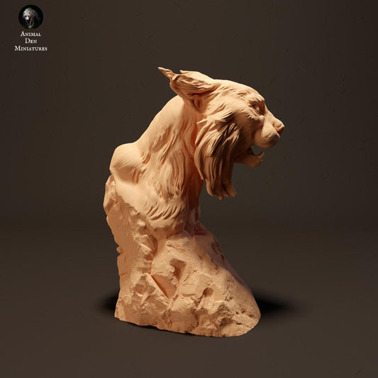 Zdjęcie produktu figurki zwierzęcej Animal Den Miniatures 0: figurka dzikiego zwierzęcia: ryś iberyjski - popiersie (23_10_13)