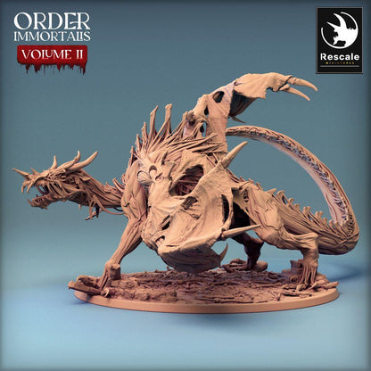 Zdjęcie produktu Tabletop 28mm Lord of the Print (LotP) 0: Miniatura Tabletop: Demoniczna Smocza Linię - Immortalis Dragon, Bestia Piekielna z Szczytem w pozycji ataku (24_02_D1)