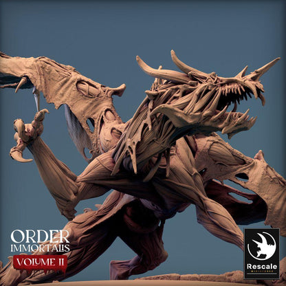 Zdjęcie produktu Tabletop 28mm Lord of the Print (LotP) 0: Miniatura Tabletop: Demoniczna Smocza Linię - Immortalis Dragon, Bestia Piekielna z Sierpowym Ogonem w Pozycji Ataku (24_02_D1)