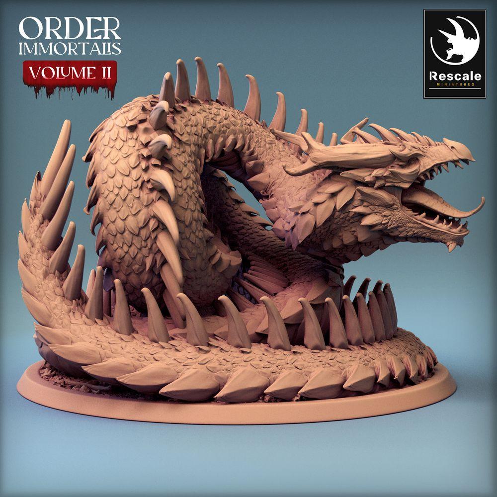 Produktfoto Tabletop 28mm Lord of the Print (LotP) 0: Tabletop Miniatur: Riesiger Sandwurm / Höhlenwurm - stachelbewehrte Schlangenbestie, Abgrundwurm (Wyrm), Bossmonster (24_02_E3)