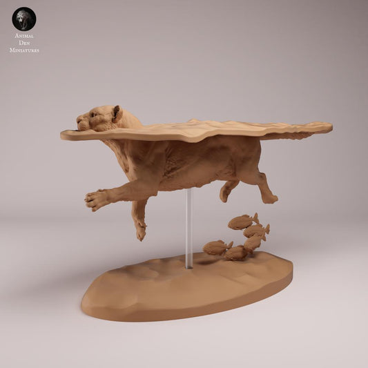 Zdjęcie produktu figurki zwierzęcej Animal Den Miniatures 0: figurka dzikiego zwierzęcia: Jaguar - pływający (26_08_08)