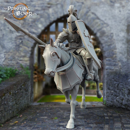Zdjęcie produktu średniowiecznej figury historycznej w skali 75mm The Printing Goes Ever On (TPGEO) 0: Średniowieczne rycerze figury jeźdźca A - modele 75mm - wojownicy Gonthan