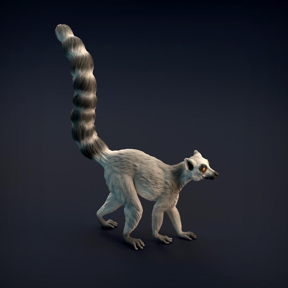 Produktfoto Tierfigur Animal Den Miniatures 1: Wildtier Tierfigur: Katta (Ringelschwanzlemur) (22_01_03)