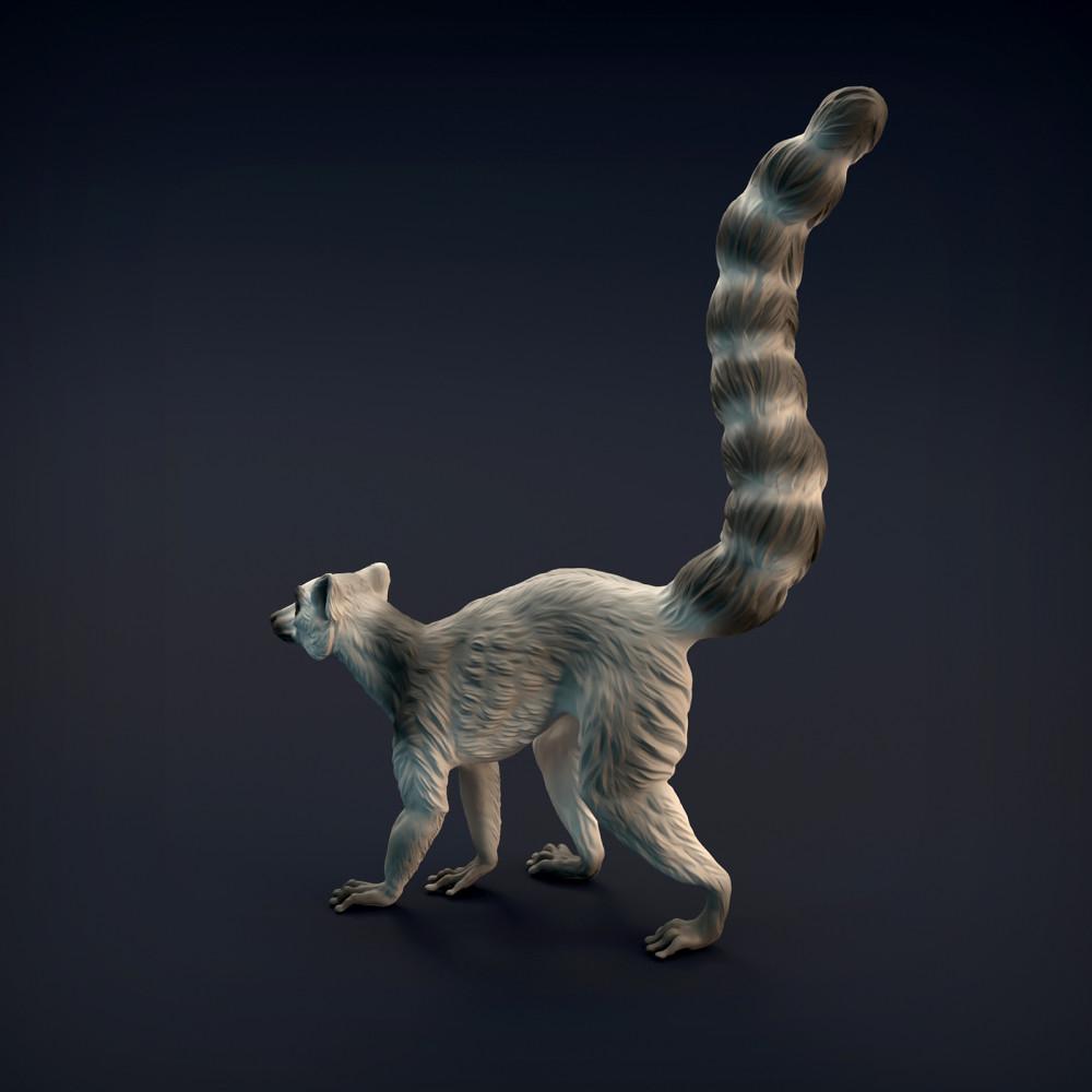 Produktfoto Tierfigur Animal Den Miniatures 5: Wildtier Tierfigur: Katta (Ringelschwanzlemur) (22_01_03)