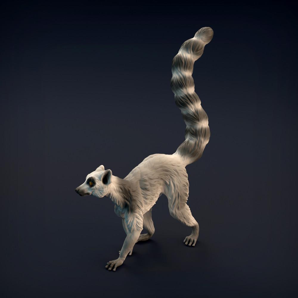 Produktfoto Tierfigur Animal Den Miniatures 6: Wildtier Tierfigur: Katta (Ringelschwanzlemur) (22_01_03)